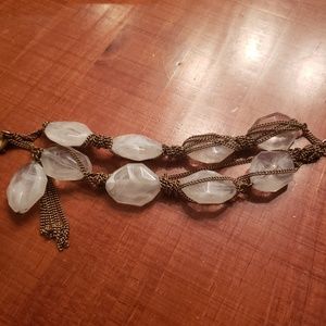 Talbots antique gold finish bracelet w/ lt blue